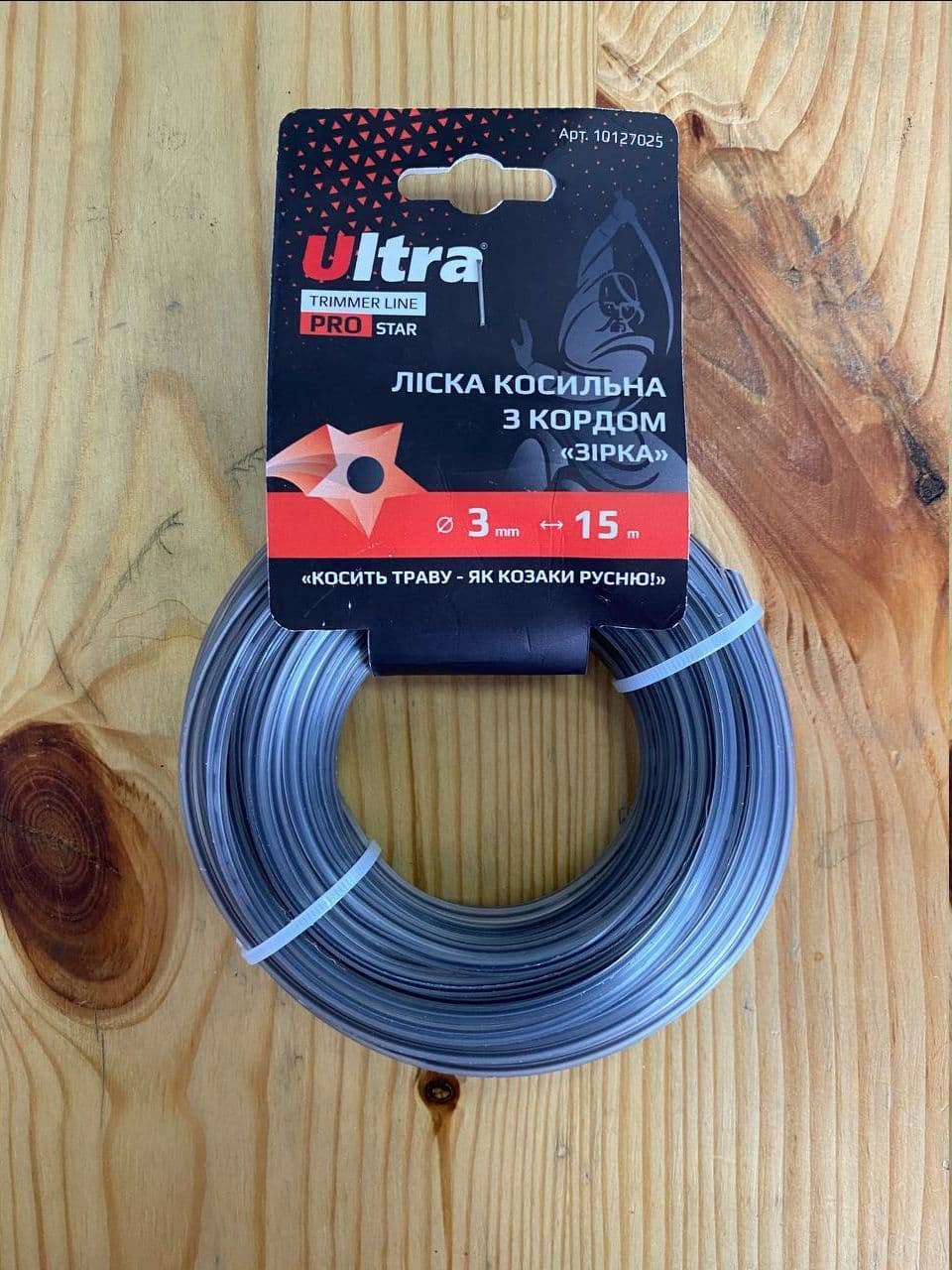 VIKING Косильна струна (ліска) армована "Зірка з кордом" Ø3,0мм*15м.