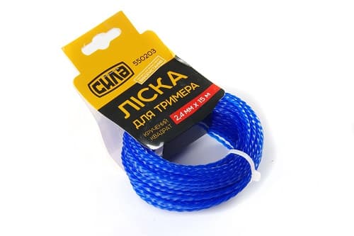 Лiска для тримера 2,4мм кручений квадрат 15м СИЛА