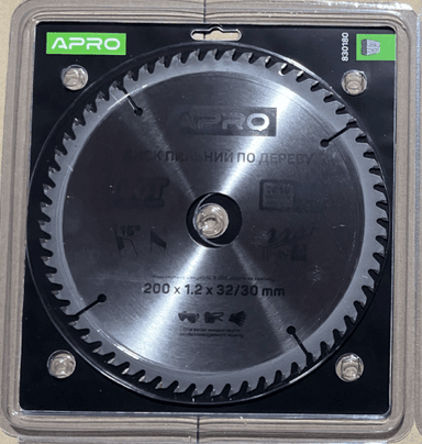 Диск пильний по дереву 200х32(30)х60Т APRO