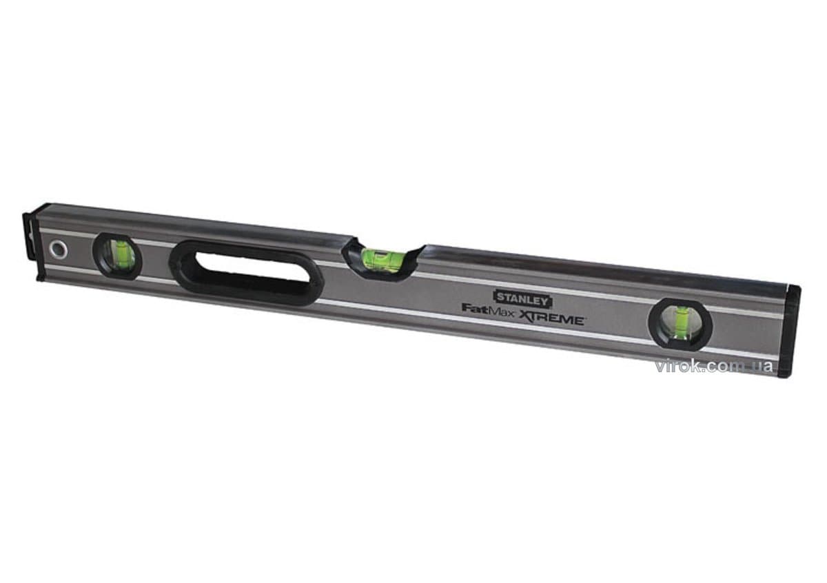 Рівень STANLEY "FatMax Xtreme" : L= 60 см, 3 капсули, 1 ручка, алюміній + пластик