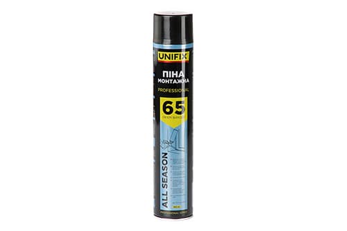 Піна монтажна професійна Всесезонна 65л 850мл UNIFIX