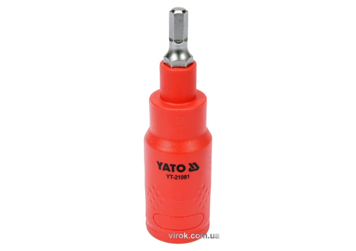 Головка торцева 6-гранна електрика YATO : квадрат 3/8", HEX 5 х 75 мм,VDE до 1000В (DW)