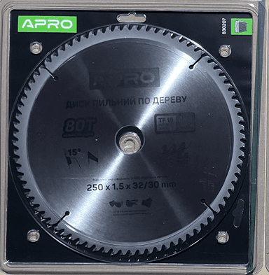 Диск пильний по дереву 250х32(30)х80Т APRO
