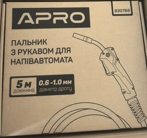 Пальник з рукавом для напівавтомата 5м APRO