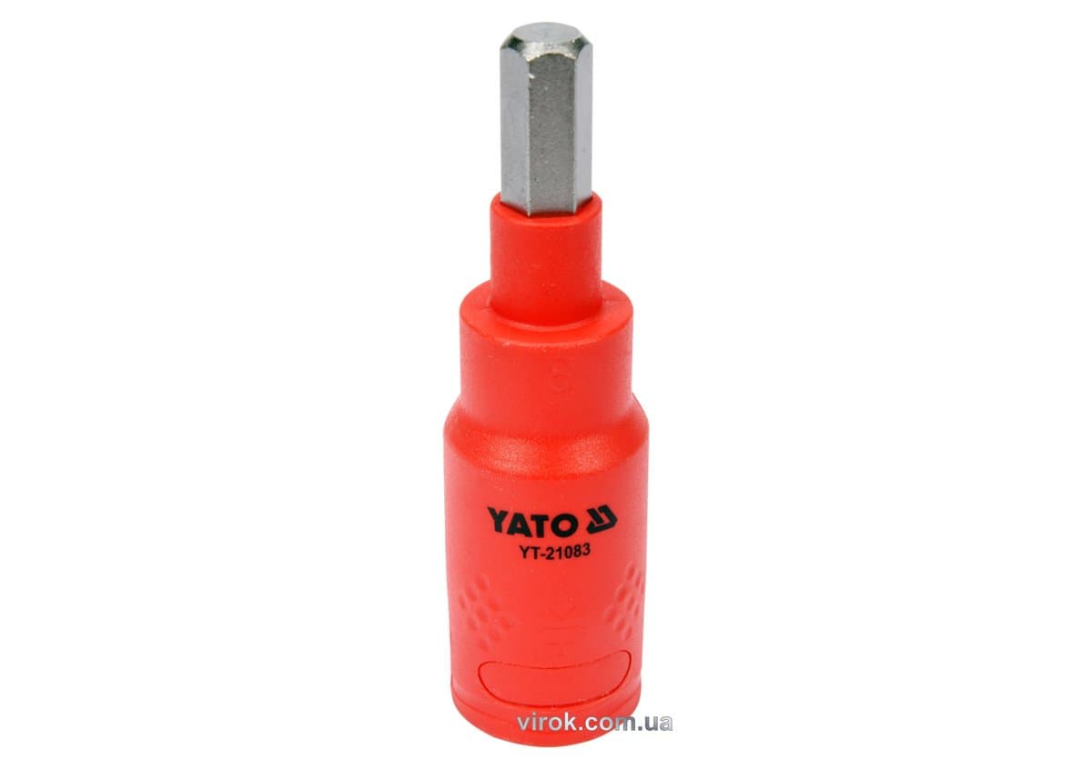 Головка торцева 6-гранна електрика YATO : квадрат 3/8", HEX 8 х 75 мм,VDE до 1000В (DW)