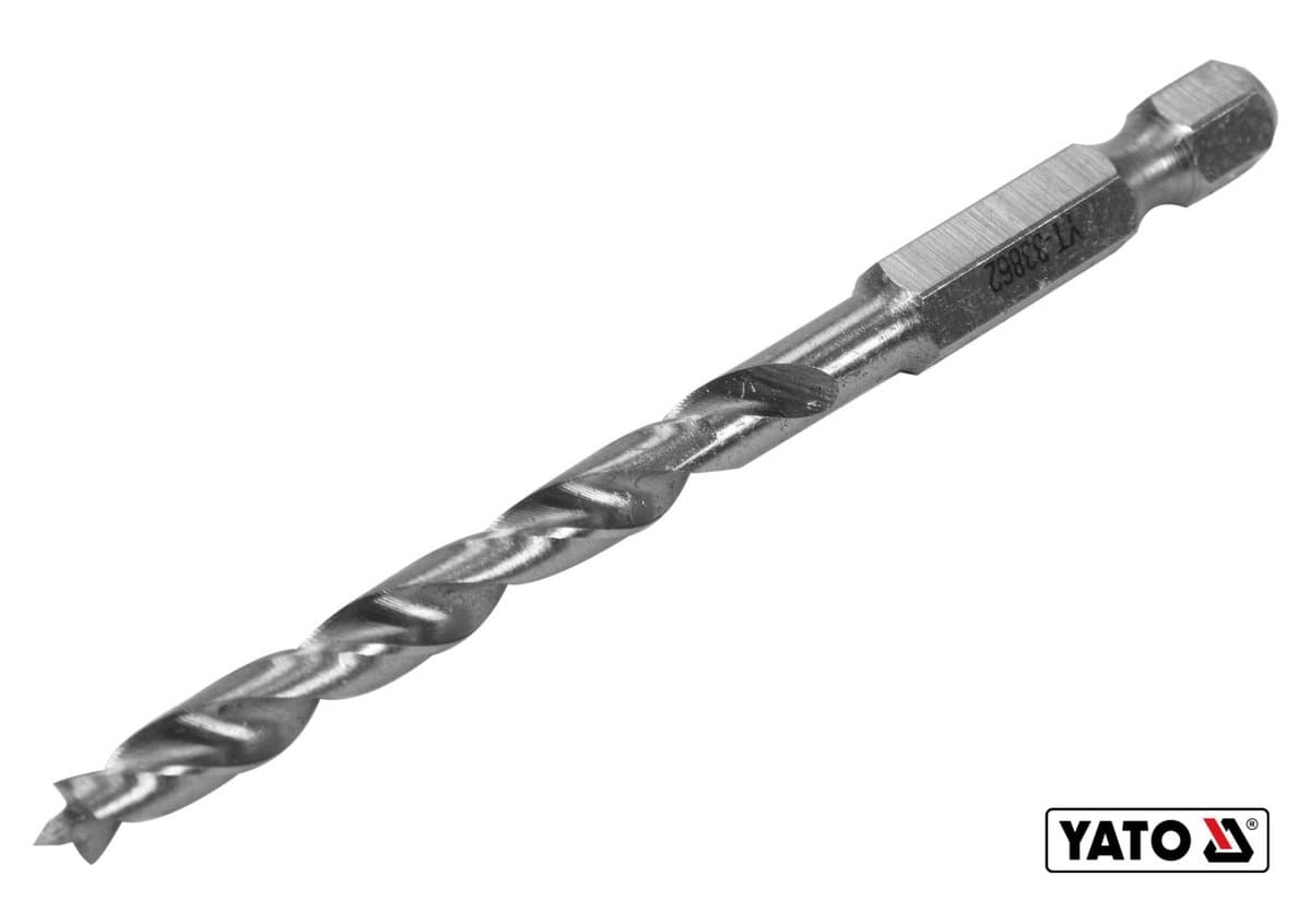 Свердло по дереву YATO : Ø5 x 85/50 мм, хвостовик- HEX 1/4", HSS 4241(DW)