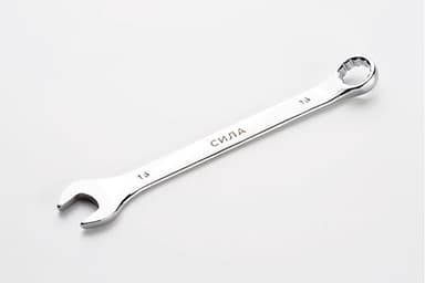Ключ ріжково-накидний полірований CrV 15мм СИЛА