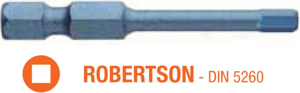 Насадка викруткова ударна USH Blue Shock : Robertson R2 x 50 мм torsion, Уп. 5 шт.