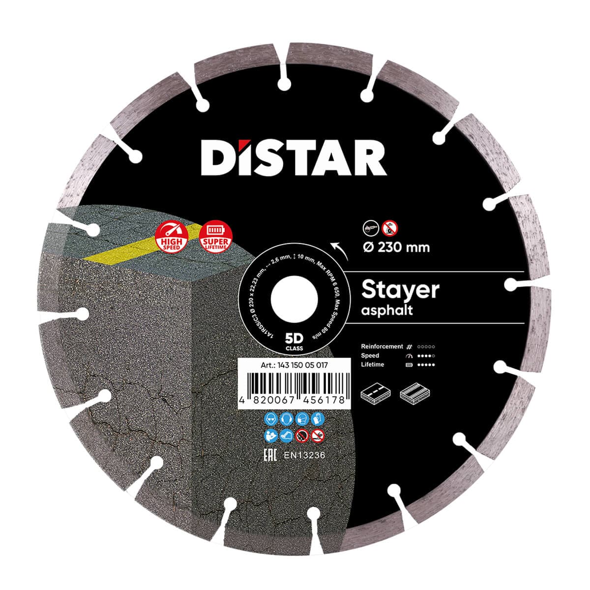 Круг алмазний вiдрiзний 1A1RSS/C3 230x2,6/1,8x10x22,23-16-HIT STAYER