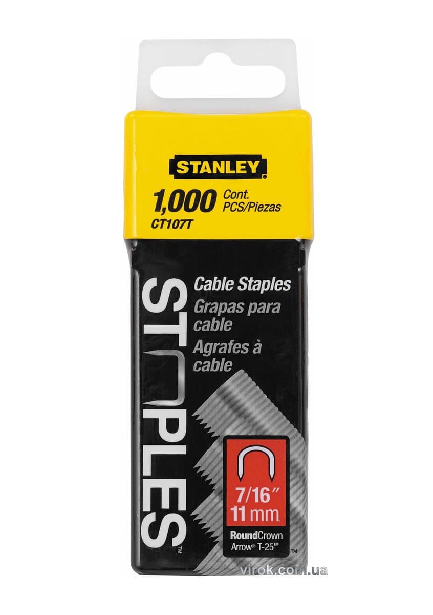 Скоби для кабеля STANLEY :тип "S" 11 мм x 1000 шт. (DW)