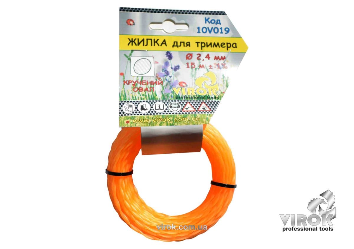 Жилка для тримера "Кручений ОВАЛ" TM VIROK : Ø= 2.7 мм, l= 15 м