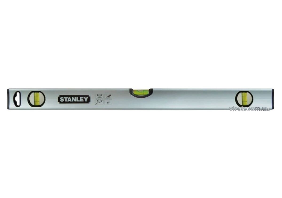 Рівень магнітний STANLEY "Classic Box Level" : L= 150 см. 3 капсули