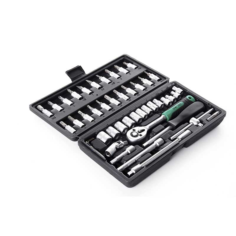 Набір насадок (інструментів) торцевих з тріскачкою CrV 1/4, (72Т) (46 шт.) ТМ СИЛА