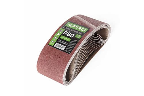 Стрічка шліфувальна нескінченна APRO P80 75×457мм (10шт)