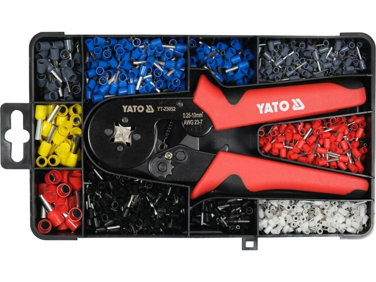Кліщі для затискання втулкових наконечників провідн-в YATO L= 175мм, з наконечн. 0.25-10 мм² 1200 шт