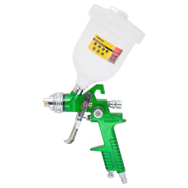 SIGMA Фарборозпилювач HVLP з верх.бачком 600 мл (Ø1.3-1,7 мм, 140-280 л/хв) пластик, зелений