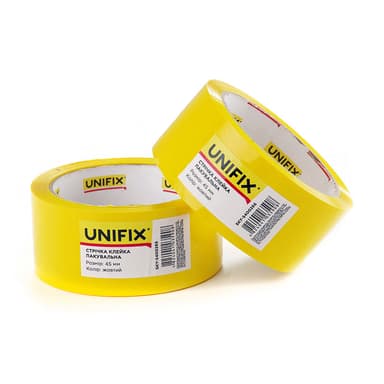 UNIFIX Стрічка клейка пакувальна (скотч) 40 мкм 45 мм 200 м жовта
