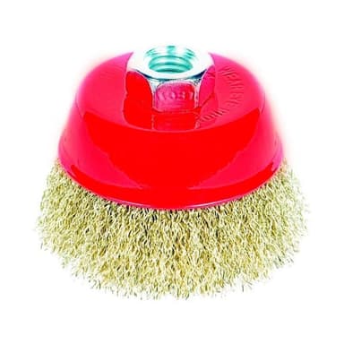 SIGMA Щітка для металу торцева (чашка) Ø100мм (гофр.дріт, латунь)