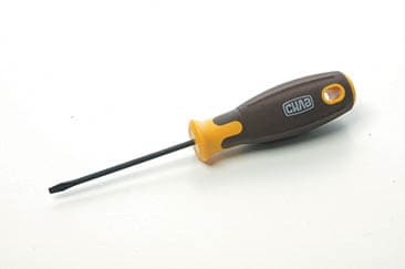 Викрутка шліцева композитна рукоятка CrV SL3x75мм (плоска) (воронена) СИЛА