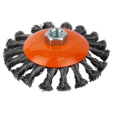 SIGMA Щітка для металу дротяна конусна Ø115мм М14×2мм (сталевий плет.дріт) Grad