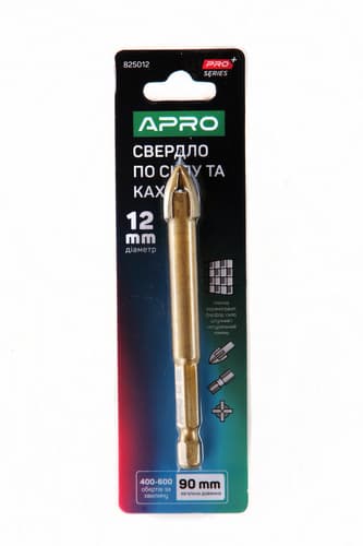 Свердло по склу і кахлю 4 грані HEX 12мм PRO APRO
