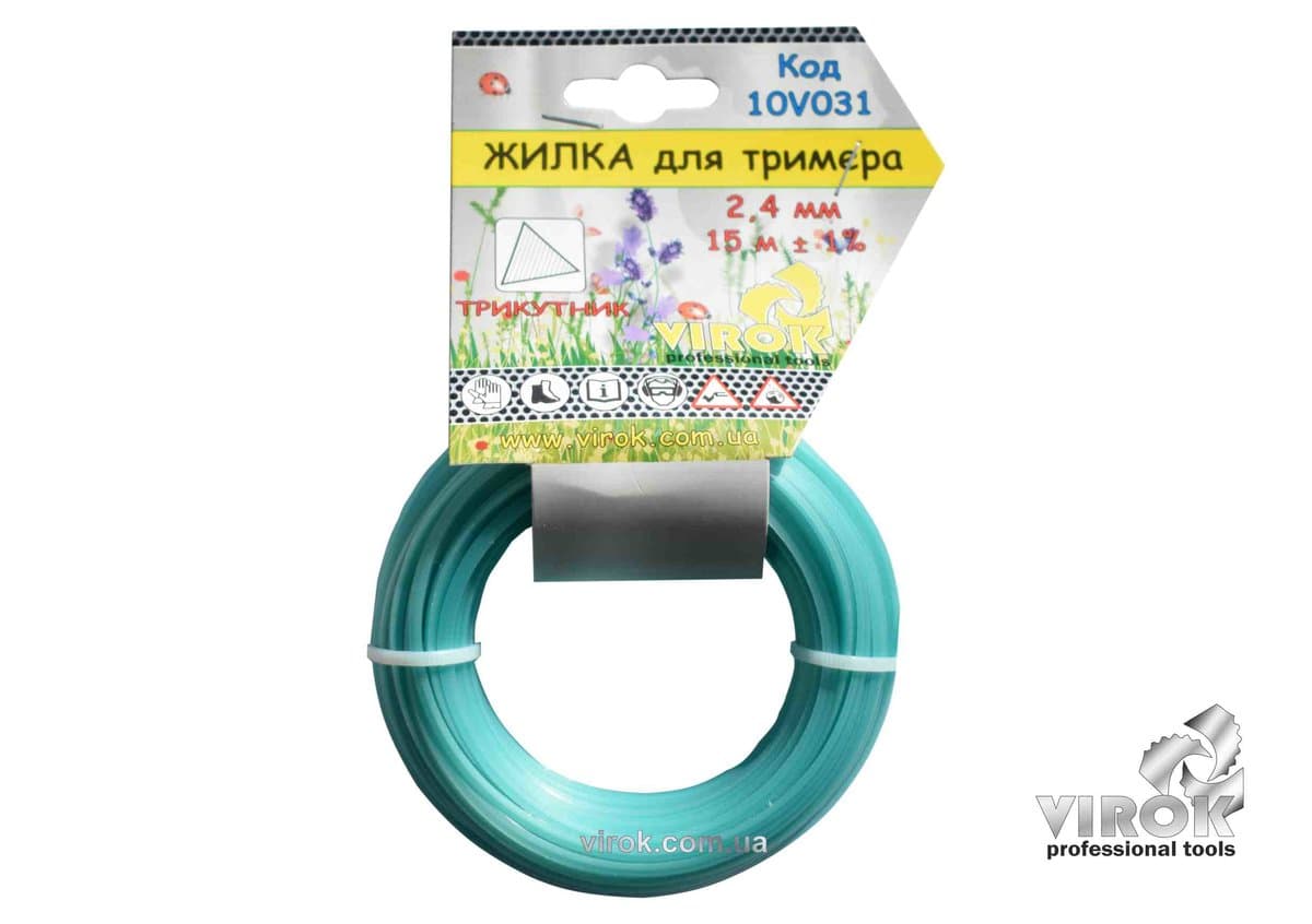 Жилка для тримера ТРИКУТНИК TM VIROK : Ø= 2.4 мм, l= 15 м
