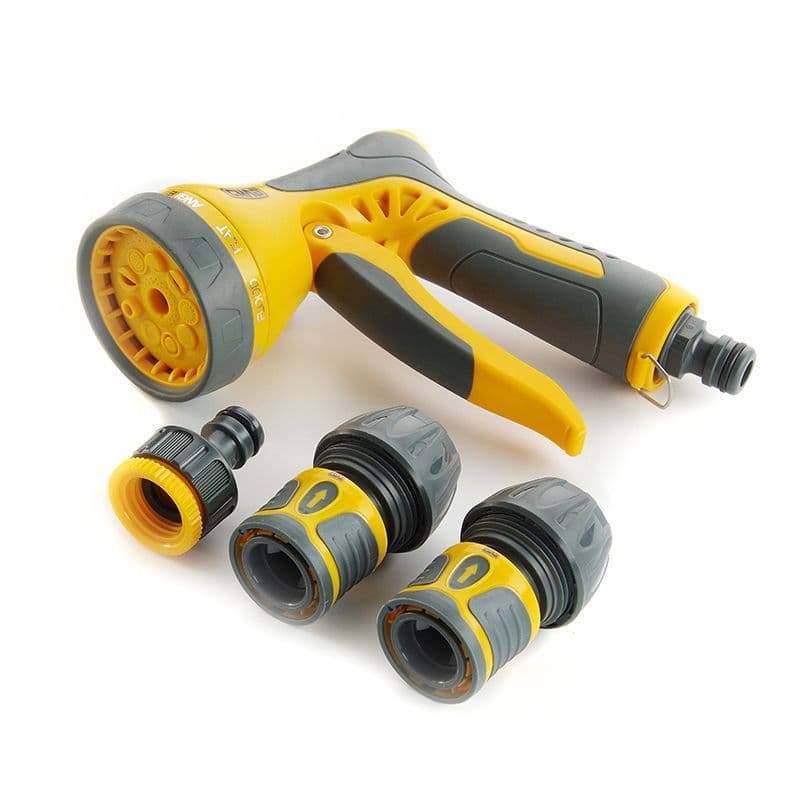 СИЛА Набір: пістолет-розпилювач 9 режимів з регулюванням потоку, конектори 3/4'', адаптер 1/2''-3/4