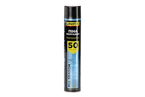 Піна монтажна професійна Всесезонна 50л 750мл UNIFIX