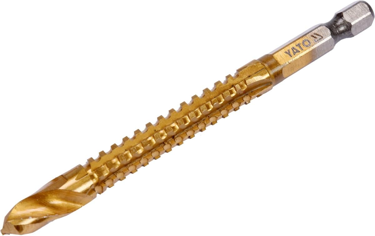 Свердло фрезерувальне по металу YATO : HSS-TIN, Ø= 7 мм, l= 92 мм, HEX - 1/4"(DW)