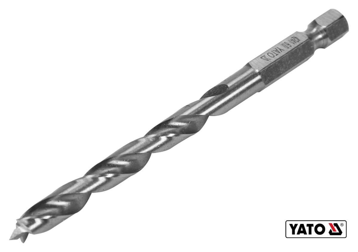 Свердло по дереву YATO : Ø6 x 90/55 мм, хвостовик- HEX 1/4", HSS 4241(DW)