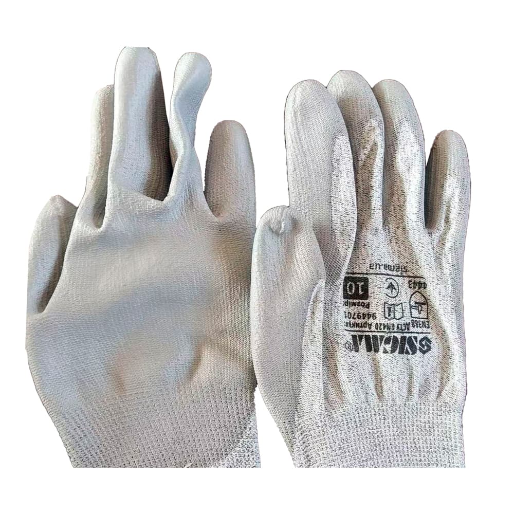 Рукавички трикотажні Антипоріз з частковим ПУ покриттям р10 (сірі-манжет) SIGMA (9449701)
