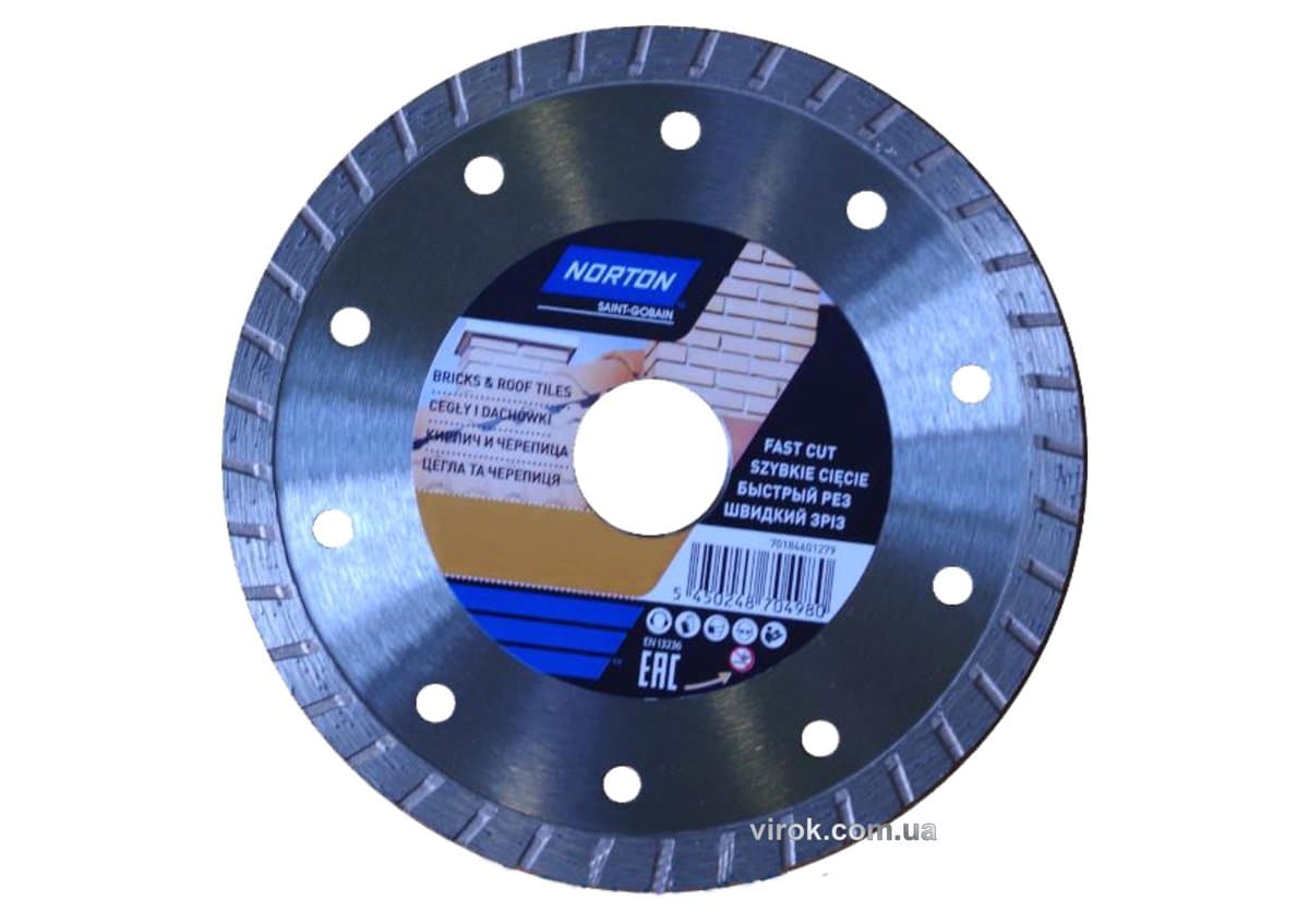 Диск алмазний NORTON-DIY BRICKS - TILES турбо : Ø= 180/25.4/ 22.23 мм