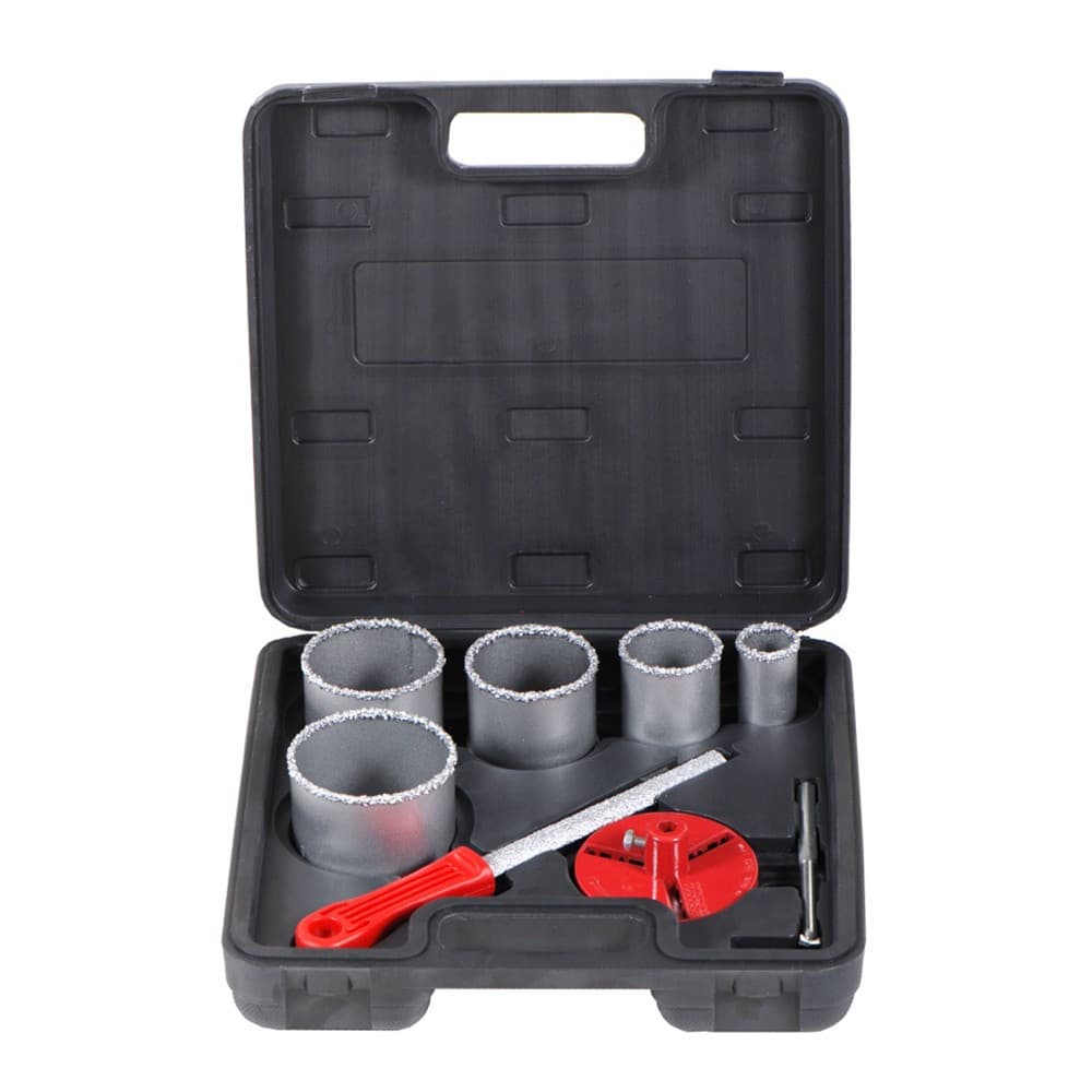 SIGMA Коронка кільцева з вольфр. нап 33,53,67,78,83 мм + основа дкржака з центрувальним свердлом (кейс)