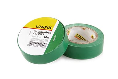 Ізоляційна стрiчка зелена 0.17х18мм 10м (пачка, кратно 10шт) UNIFIX