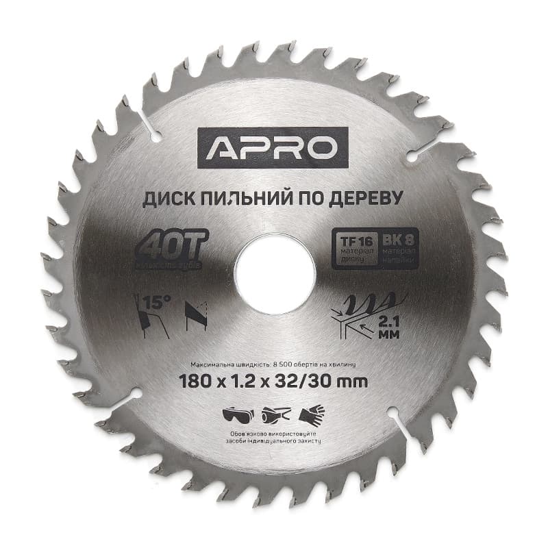 APRO Диск пильний по дереву 180х32(30)х40Т