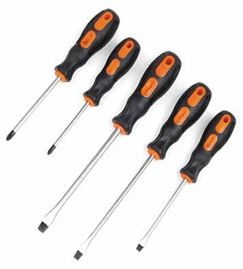 POLAX Набір викруток 5шт SL5x100, SL6x150, SL8x200, PH1x80, PH2x100