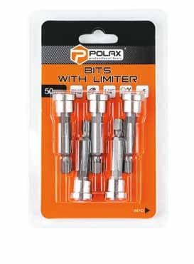 POLAX Набір біт (5шт,/уп) односторонні, 50мм, PH2 з обмежувачем, 6150CRV