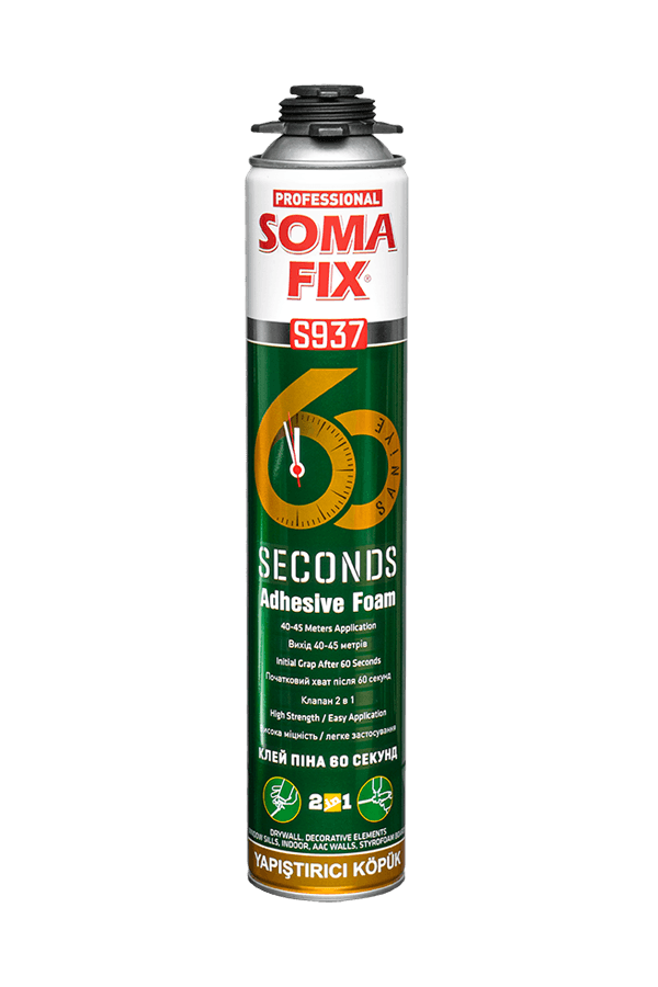 SOMA FIX Піна-клей монтажна професійний універсальний 2в1 60 сек 750мл (для теплоізол.плит)