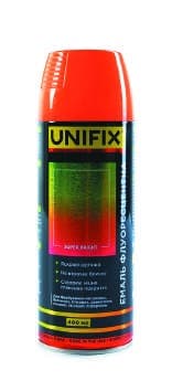 UNIFIX Емаль акрилова флуоресцентна преміум Червоний 400 мл