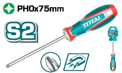 TOTAL Викрутка хрестова (PH0х75 мм)