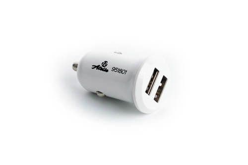 12 ATELIE Автомобільний зарядний пристрій КОМПАКТ 2 USB (12/24V - 5V 2,1A) білий